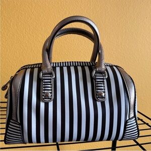 Henri Bendel Striped Leather Barrel Bag